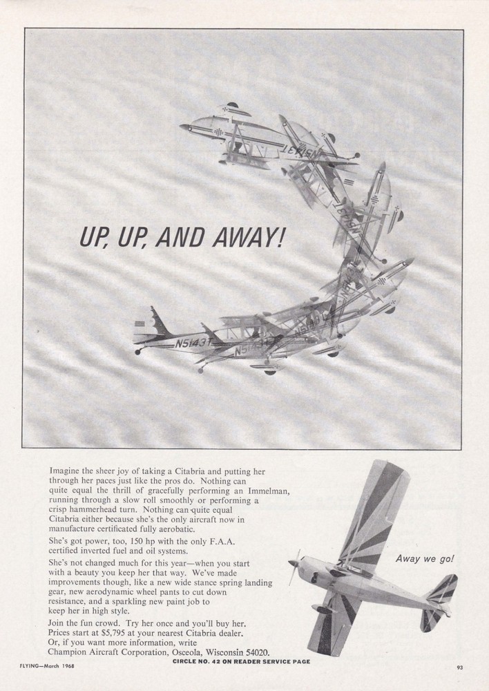 1968 Citabria Aircraft Ad 8/8/2025k