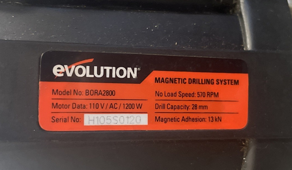 Evolution Bora 2800 Magnetic Mag Drill – 28mm Capacity – Heavy Duty – Tested