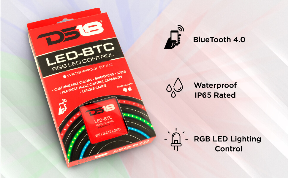DS18 LED-BTC RGB LED Lights Bluetooth Control (Works with android and iPhone)