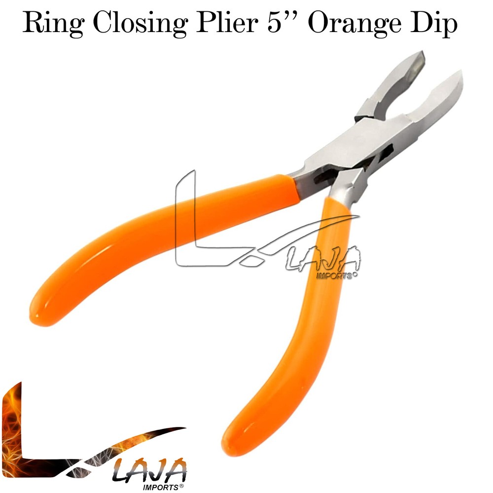 Loop Ring Closing Pliers 5'' Orange PVC Grip Handle for Jewelry & Wire Work Tool