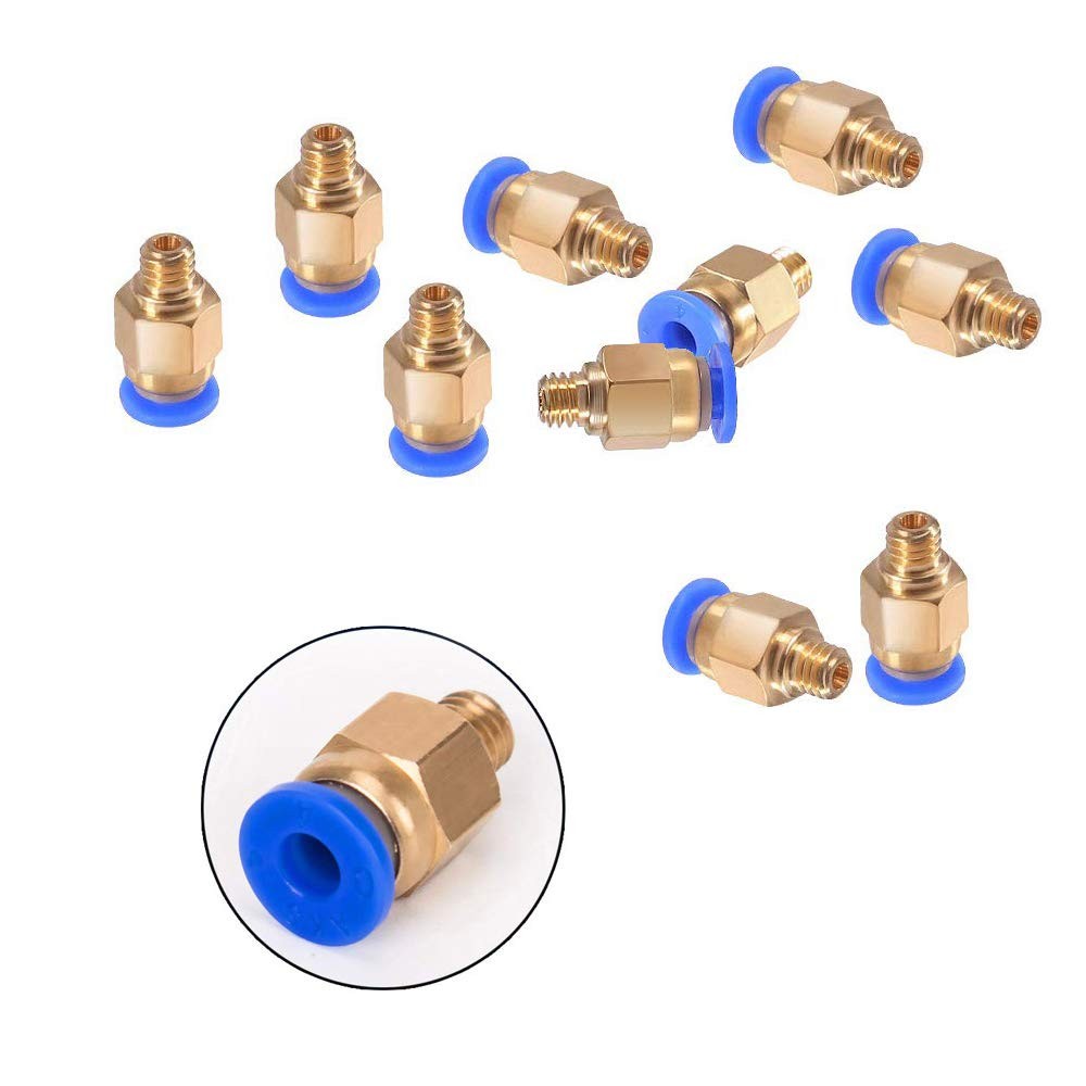 Aokin 10 Pcs PC4-M6 Pneumatic Fitting for Creality Ender 4mm, 10Pcs