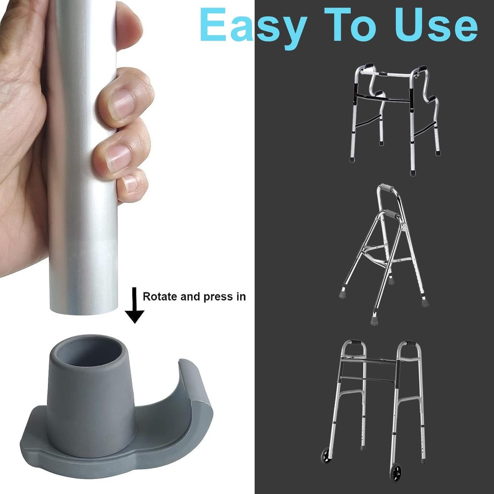 4 Pack Walker Skis Glides for Folding Walkers, Essentials Universal Walker Ac...