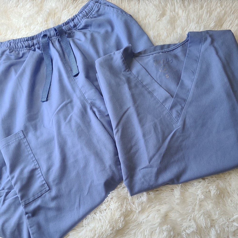 Unisex Light Blue Scrub Set Size XS, EUC