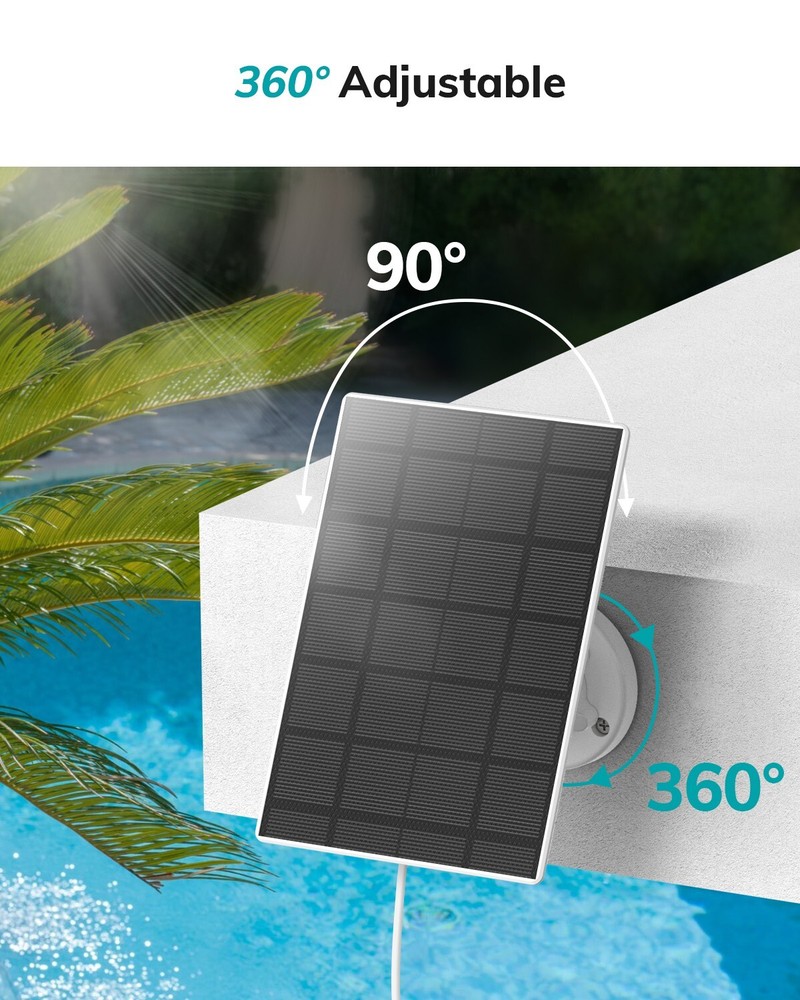 ZUMIMALL 3W Solar Panel for Security Cameras Type C Port