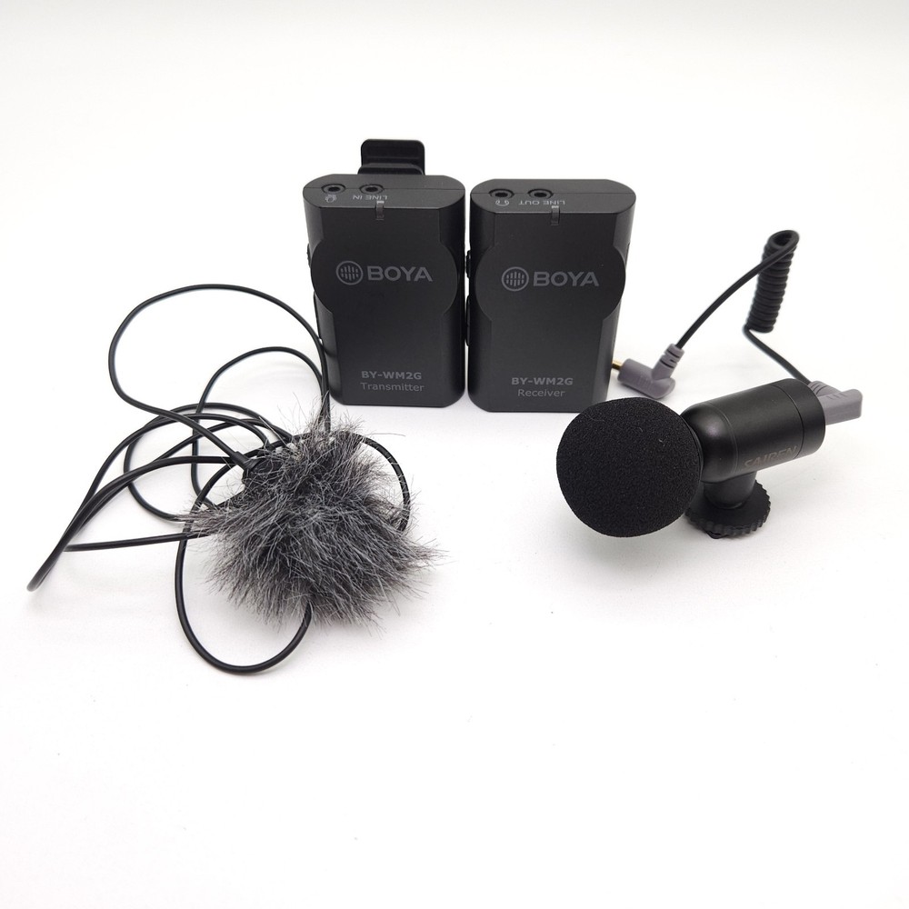 Boya BY-WM2G Wireless Microphone & Transmitter Sairen Microphone Bundle Lot