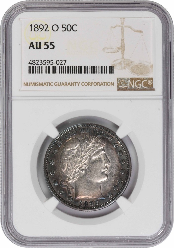 1892-O Barber Silver Half Dollar AU55 NGC
