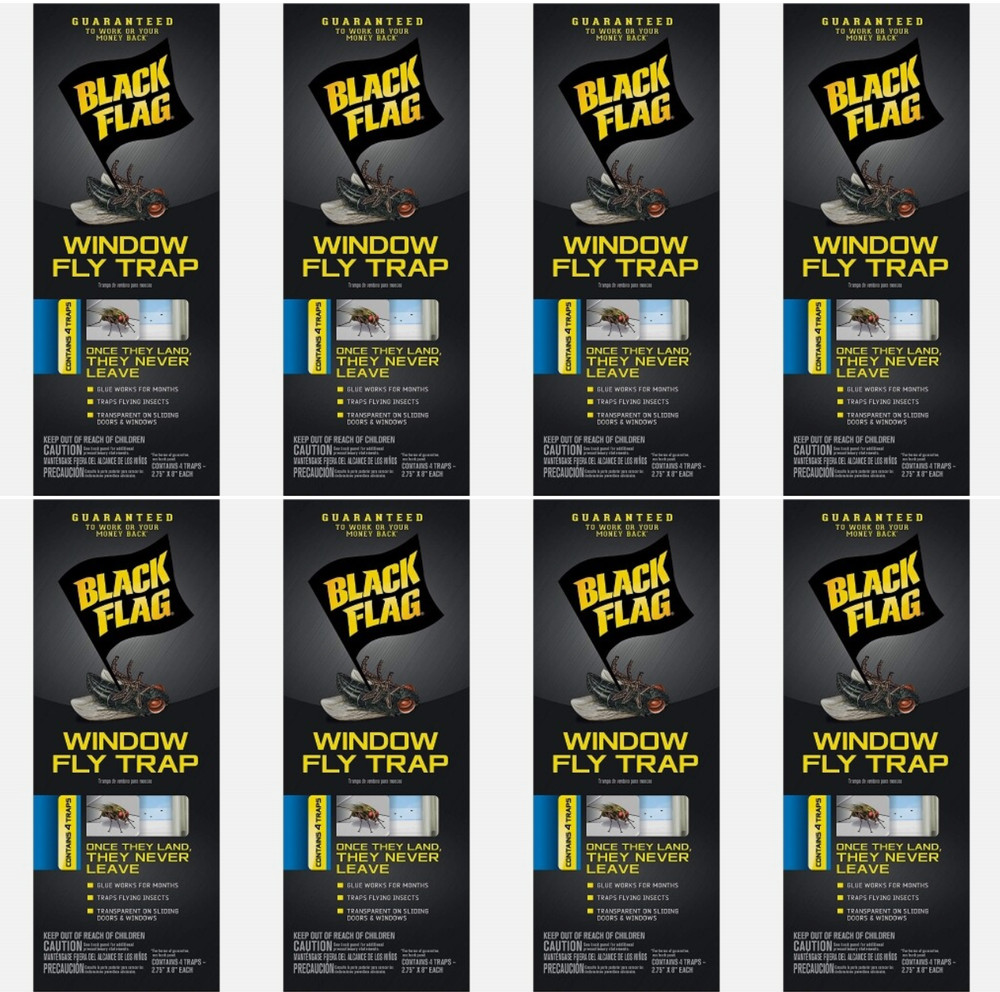 ( 8 PACK ) Window Fly Trap Black Flag - 32 Traps