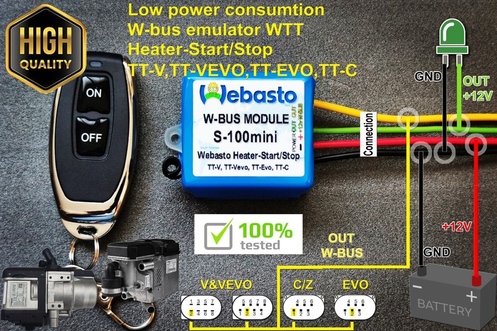 Webasto W-bus controller Telsestart S-100mini