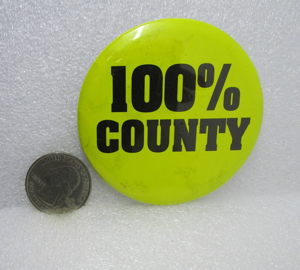 100% County Button Pin
