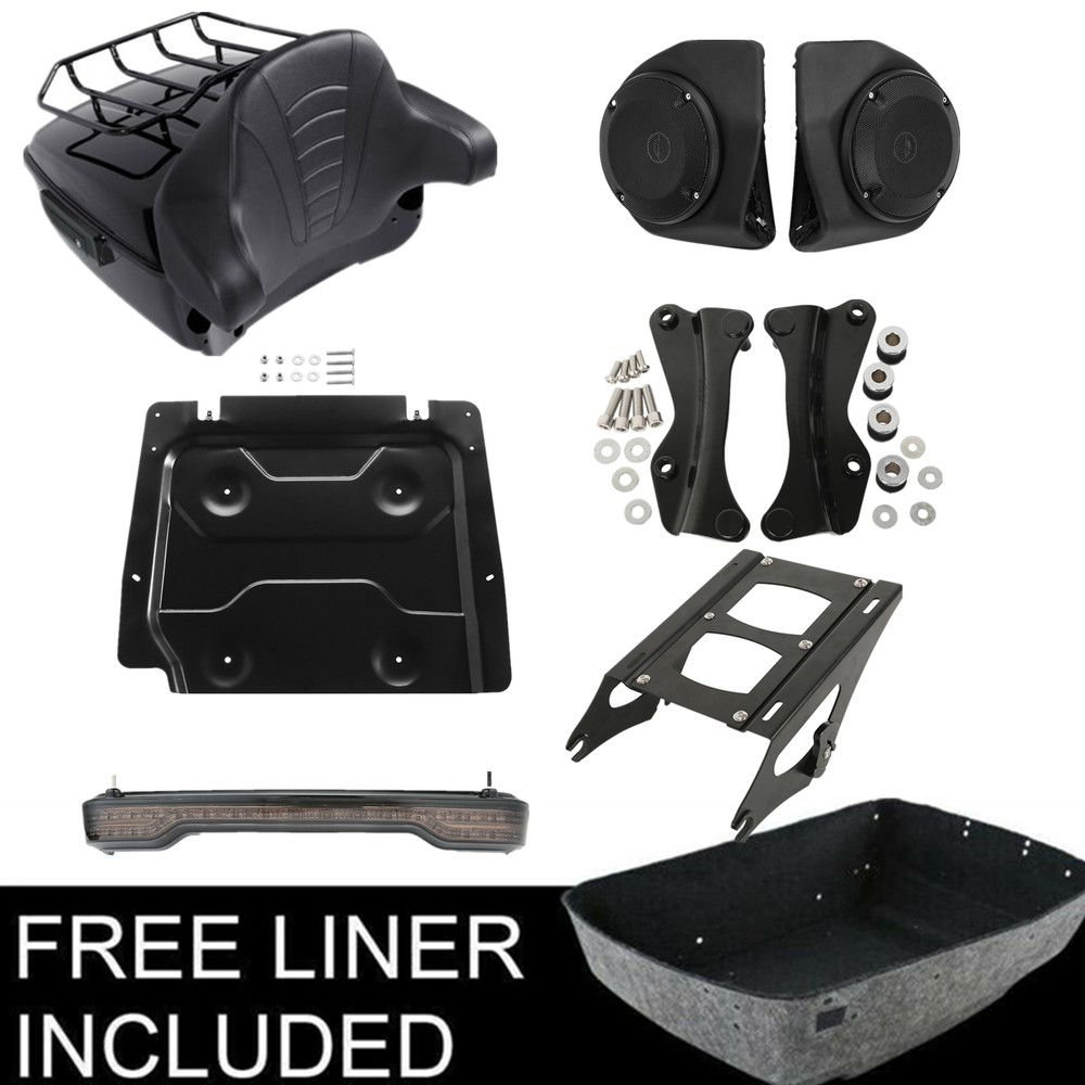King Trunk Speaker Rack Pad Docking Fit For Harley Electra Glide 14-25