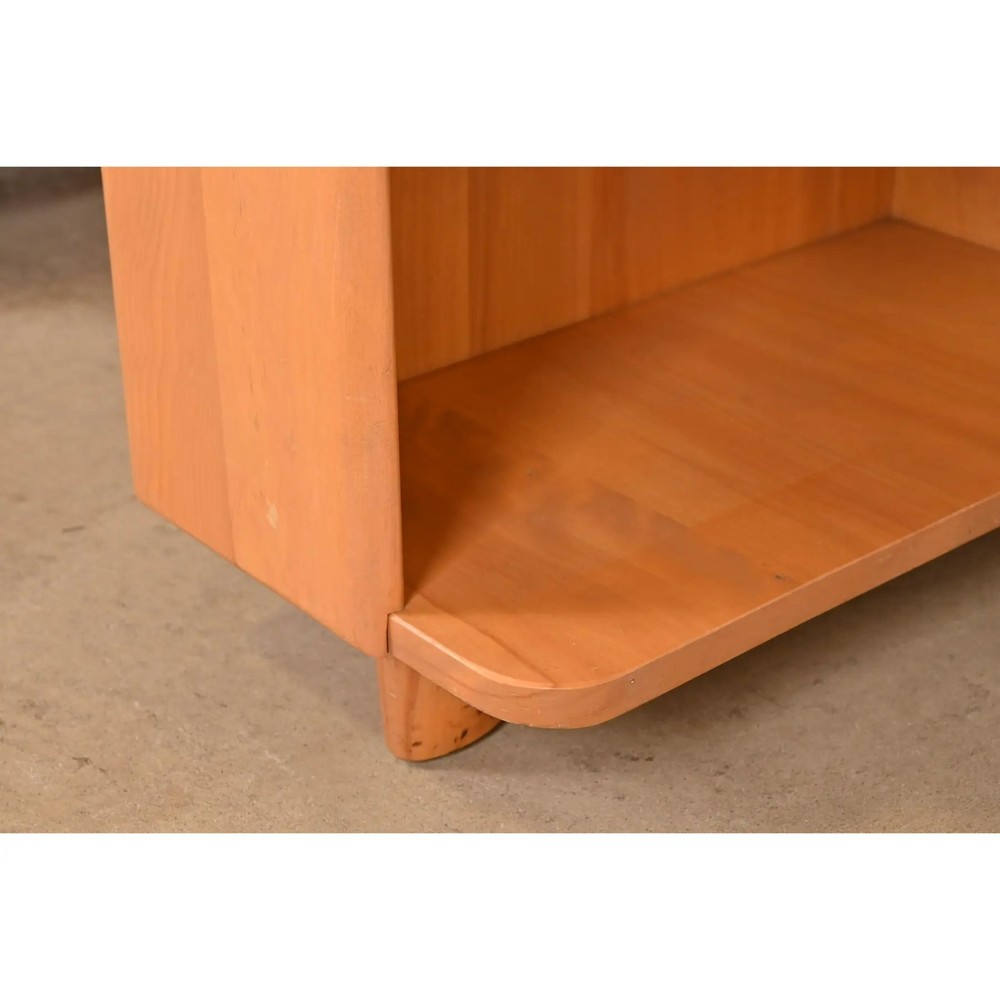 Heywood Wakefield Mid-Century Modern Solid Maple Desk With Built-in Bookcase