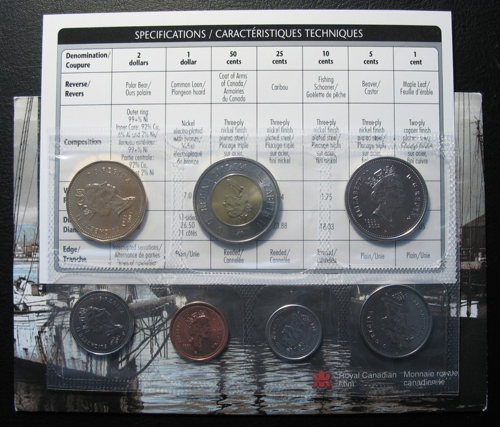 Canada 2002 Regular 7-coin Proof Like Set ( One set )