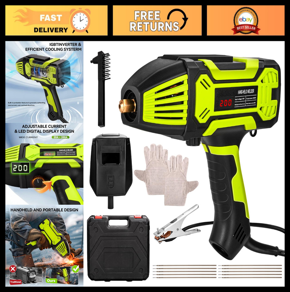 110V Portable Handheld Welding Machine, IGBT Inverter, 6 Variable Current Settin