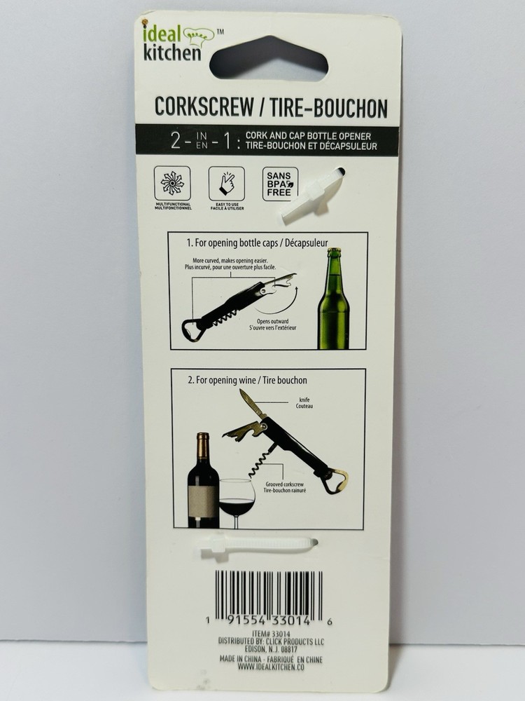 Ideal kitchen Cork and Cap Wine Bottle Opener - Corkscrew