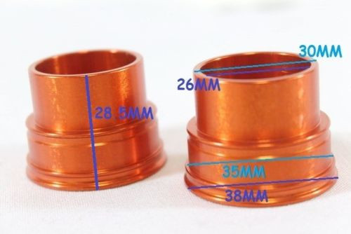 26MM ANODIZED ORANGE BILLET FRONT WHEEL SPACERS U WS18S