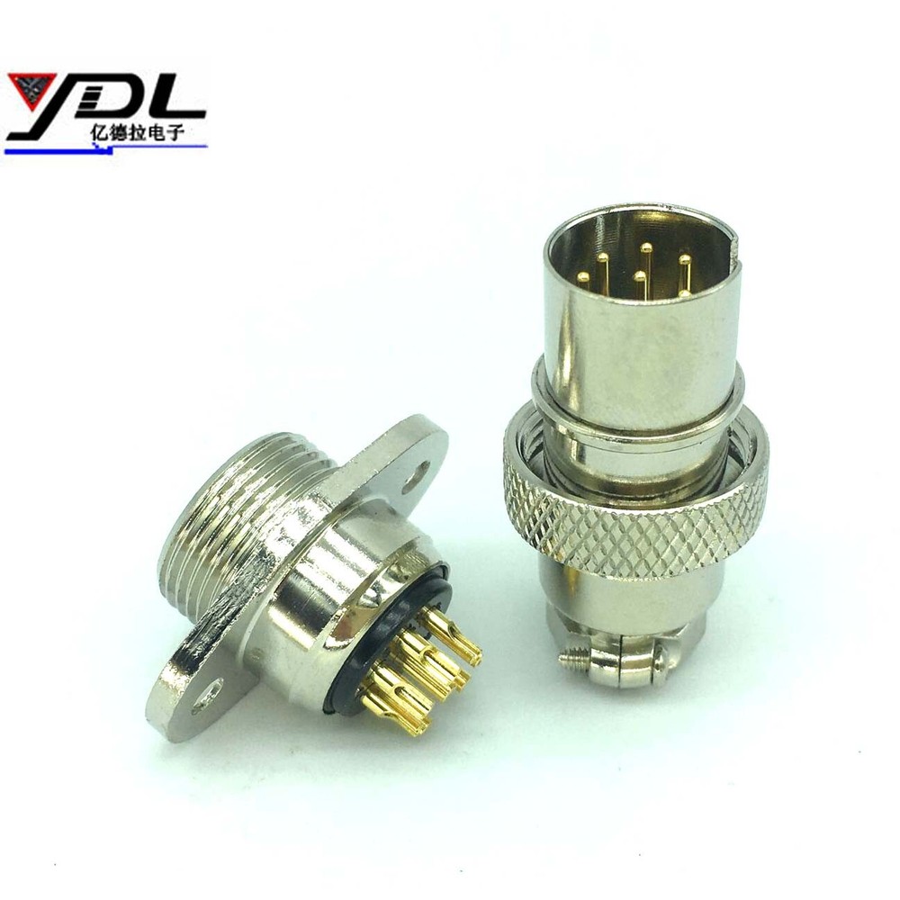 2 sets Reverse direction GX16 8-Pin Aviation Plug & Socket Panel Mount diamond