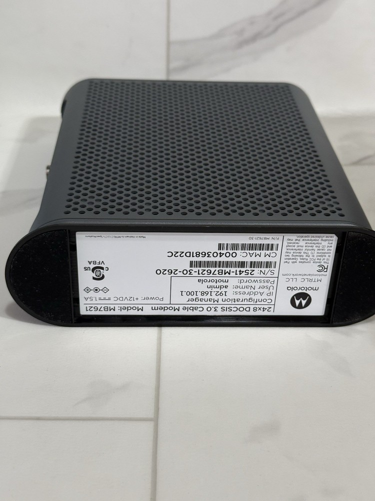 Motorola Modem Cable MB7621 New - Open Box