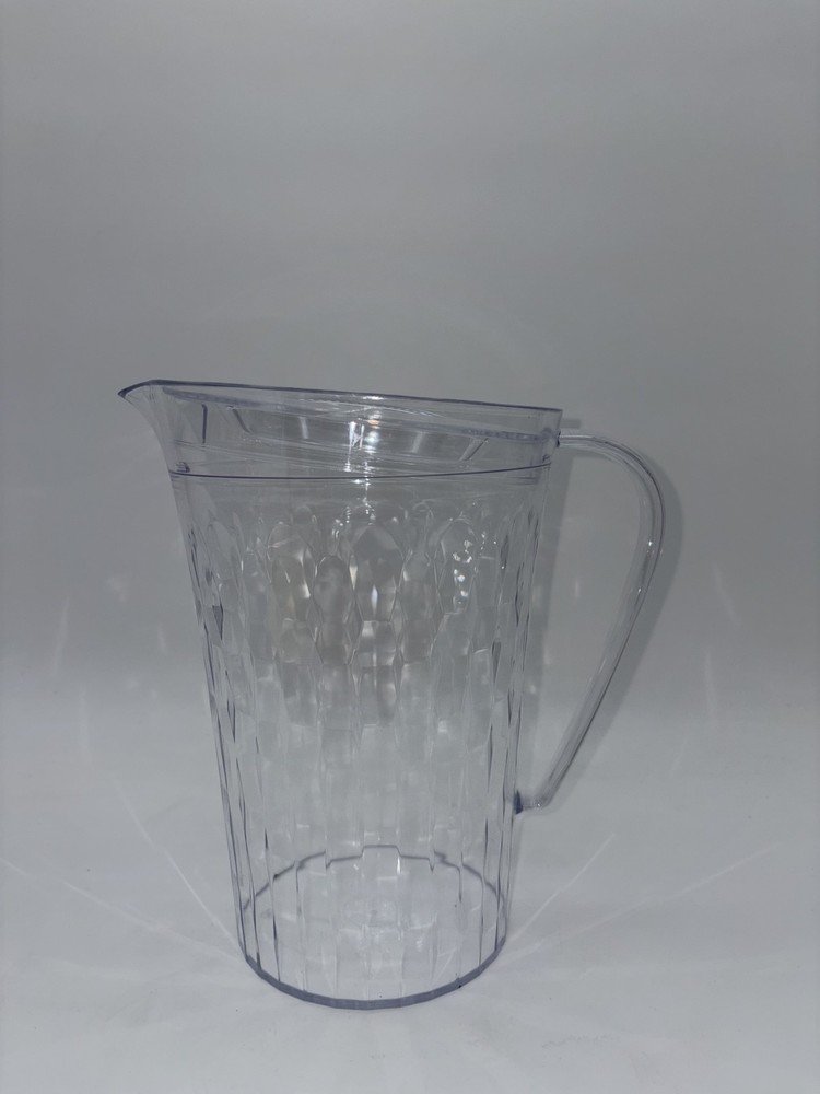 Tupperware 2L Pitcher Clear Plastic w/ Lid Diamond Pattern New