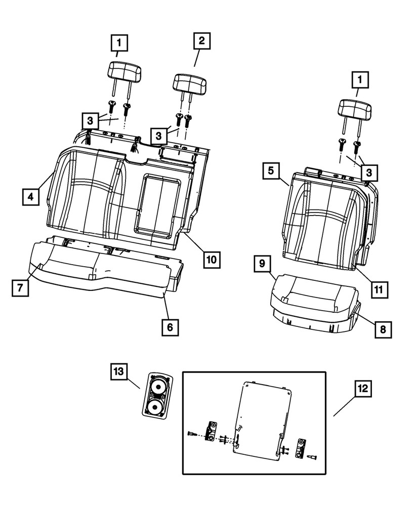 Genuine Mopar Headrest Sleeve Locking 1SG71XDVAA