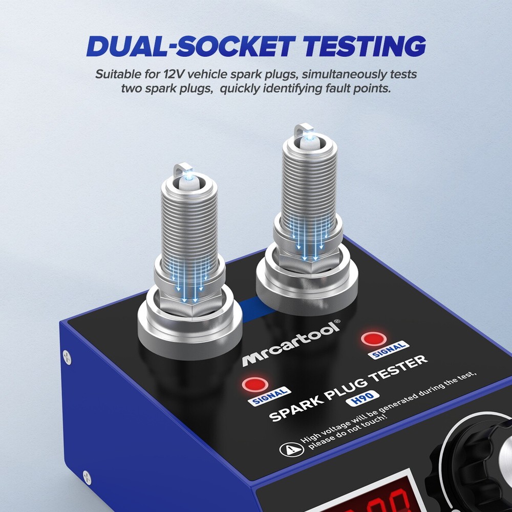 H90 Dual-Hole Car Spark Plug Tester Spark Plug Ignition Analyzer Diagnostic Tool