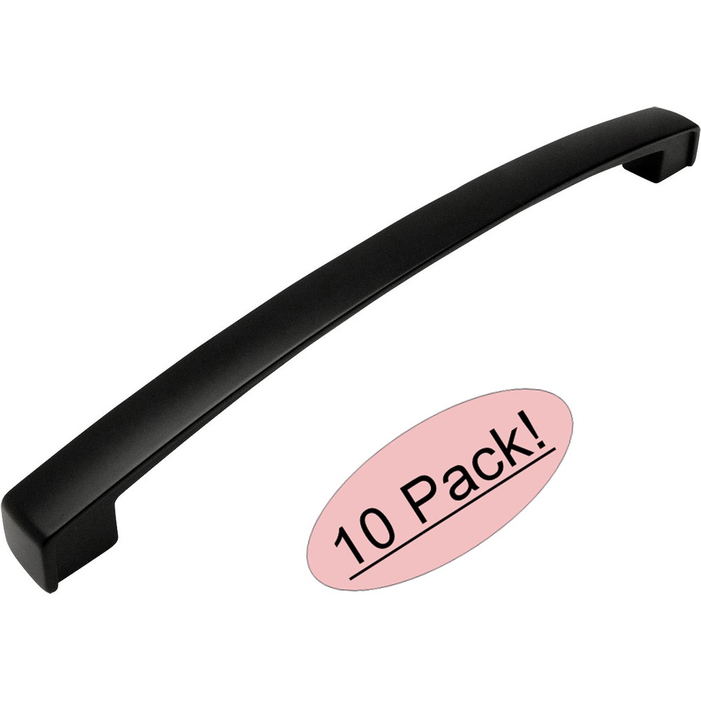 *10 Pack* Cosmas Cabinet Hardware Flat Black Arch Cabinet Pulls - #616-192FB