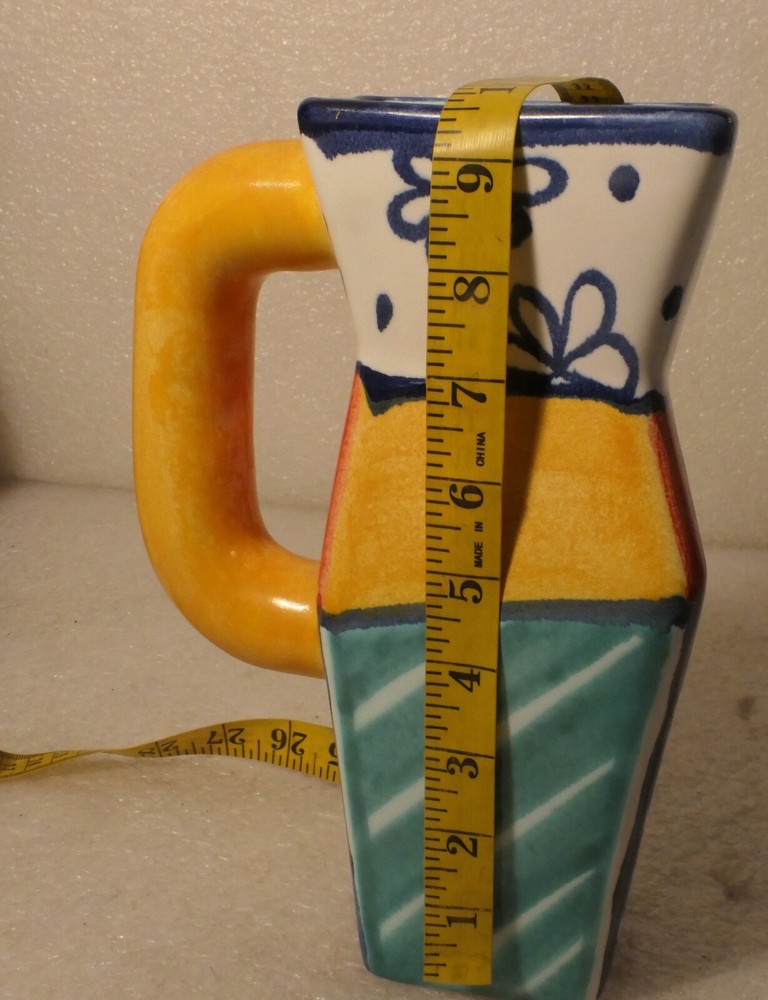 BENLLOCH SPAIN CERAMIC PITCHER ABSTRACT DESIGN SIGNED