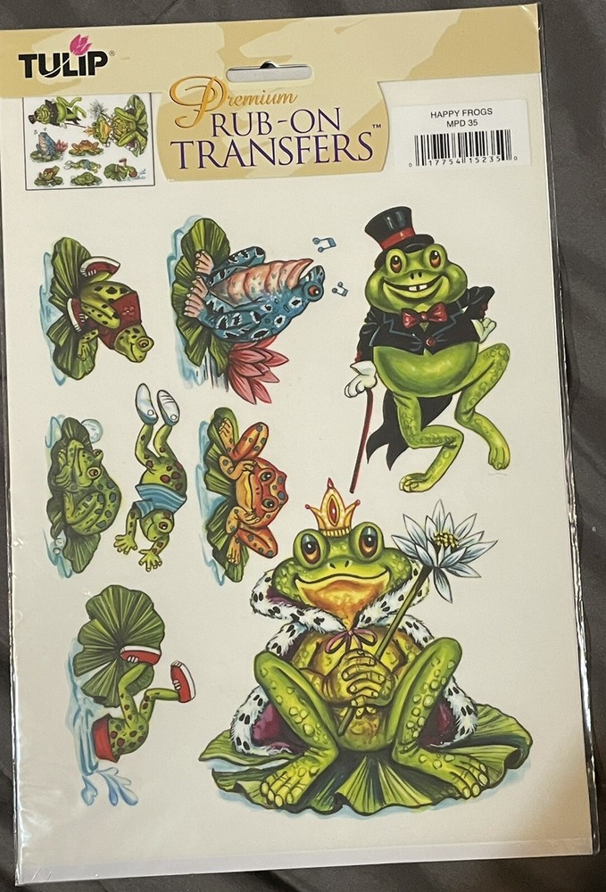 Tulip Rub-On Transfers Frogs