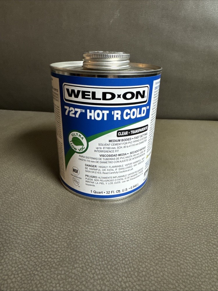 Weld-On 13982 Pvc Hot 'R Cold Clear Medium Bodied Quart