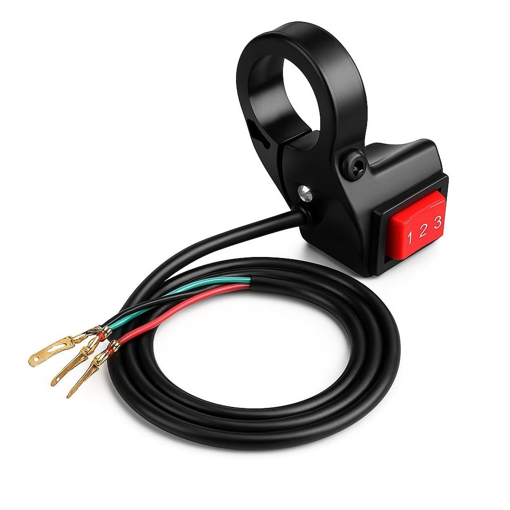 22mm 7/8in Motorcycle Handlebar Switch, Electric 3 Speed Handlebar Module Switch