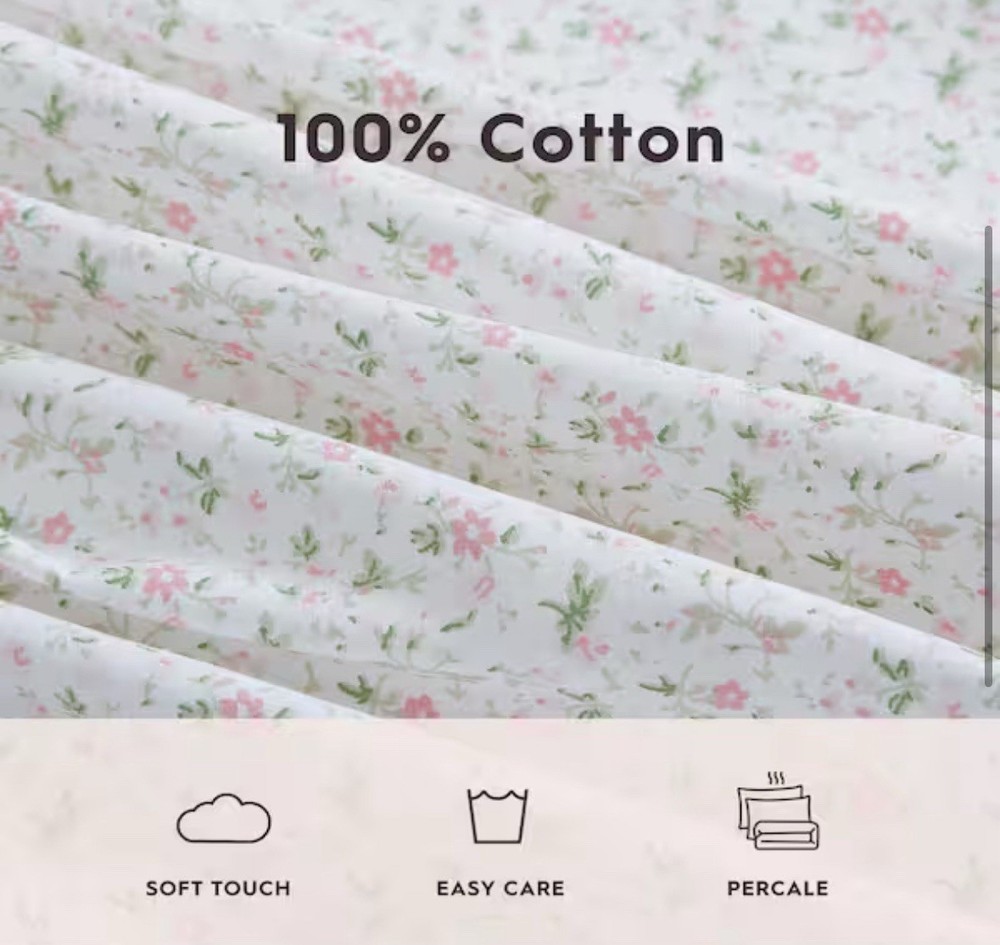 Laura Ashley Cotton Percale Queen Sheet Set