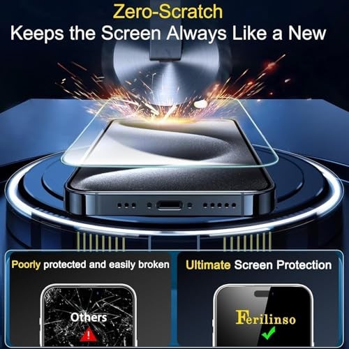 3 Pack Screen Protector for iPhone 15 Pro with 3 Pack iPhone 15 Pro 6.1 INCH