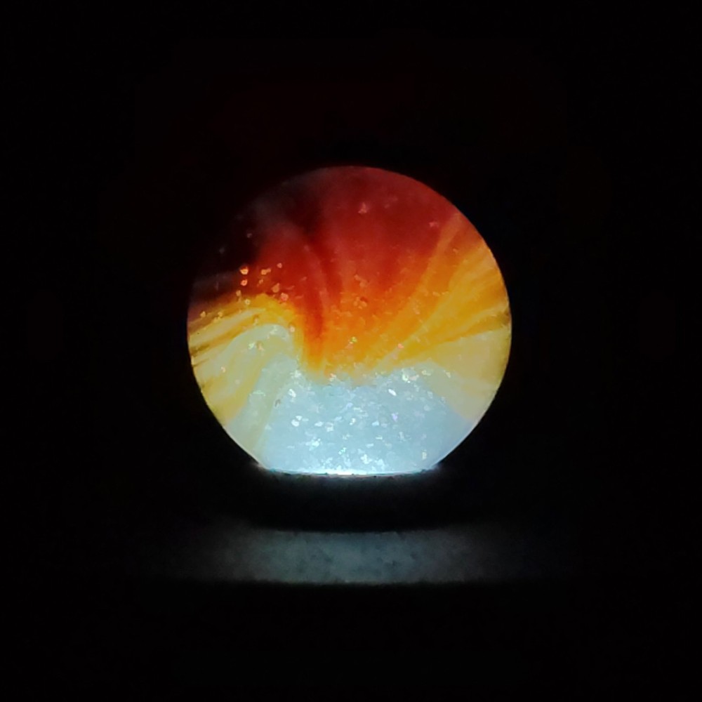 5/8" Master Marble Sunburst Deep Ruby Red & Clear NM+