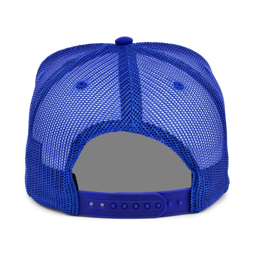 Lids Blank Basic Foam Trucker Adjustable Snapback Hat One Size White/Royal Blue