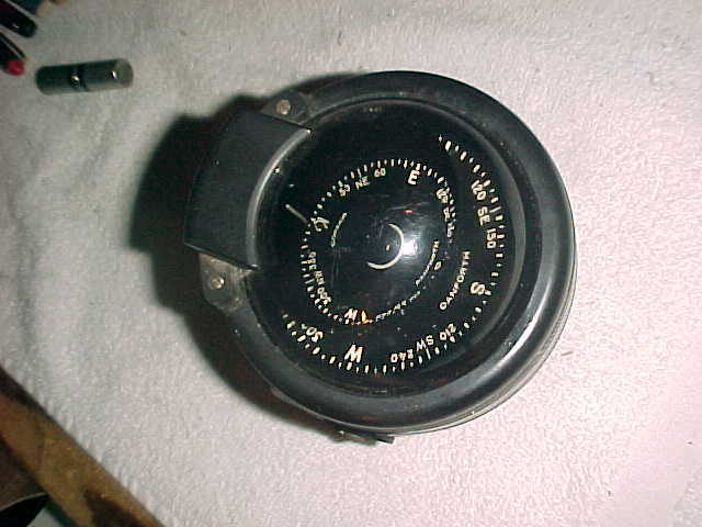 Vintage DANFORTH MARITIME COMPASS & BRACKET  -  WILFRID WHITE  BOSTON, MASS