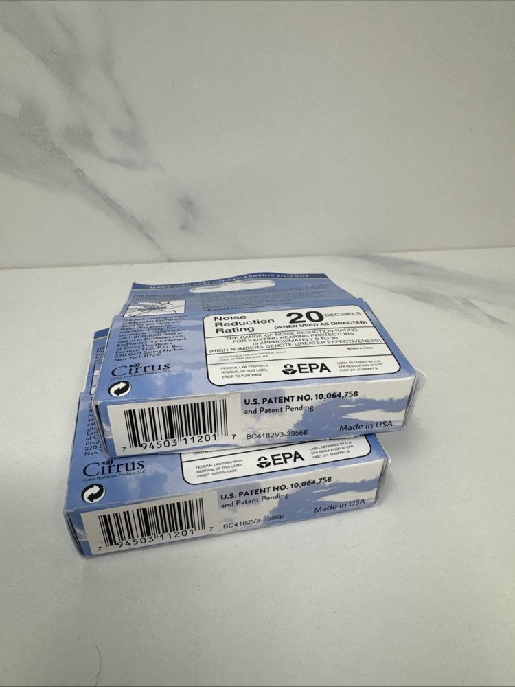 2 Pack - Earplanes Flight Ear Protection Earplugs - 1 Pair each Box Regular Size