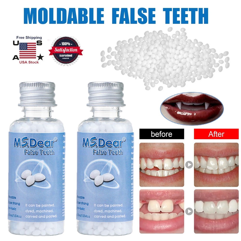 2PCS Temporary Tooth Repair Kit Dental Repair Replace Missing Teeth DIY Moldable
