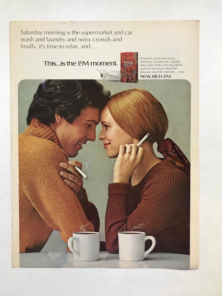 L&M Cigarettes Vintage 1971 Print Ad