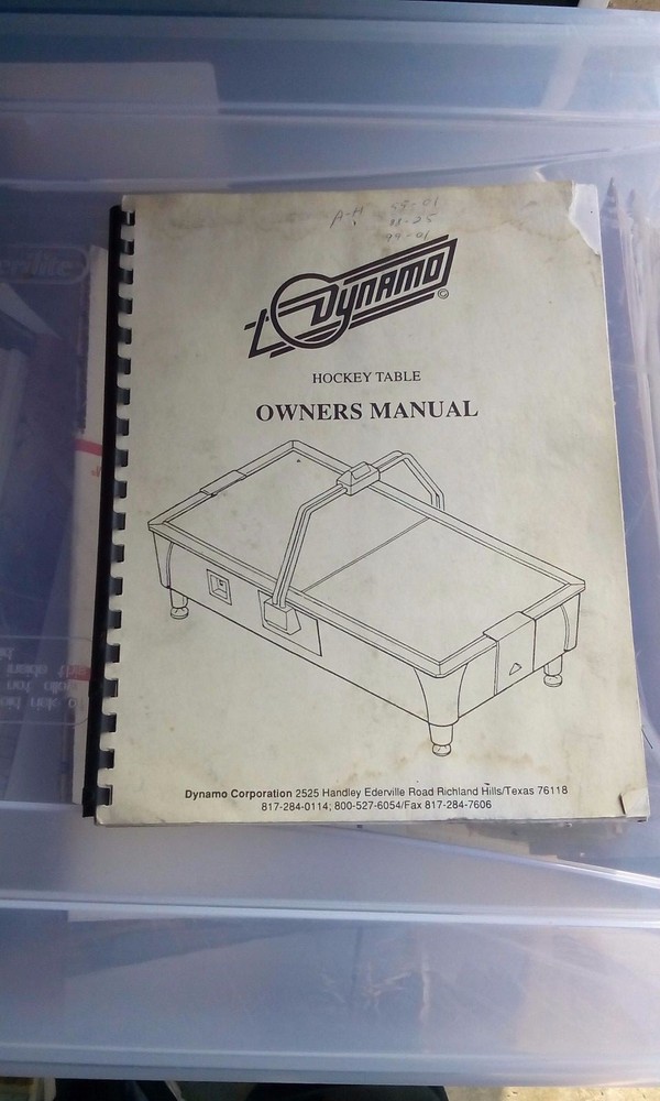 dynamo air hockey arcade manual