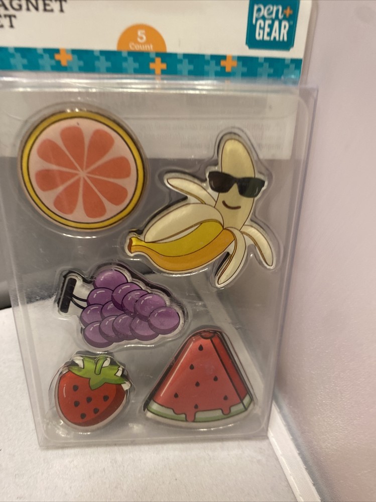 Pen + Gear Fridge Magnet Set Fruit 5-Piece