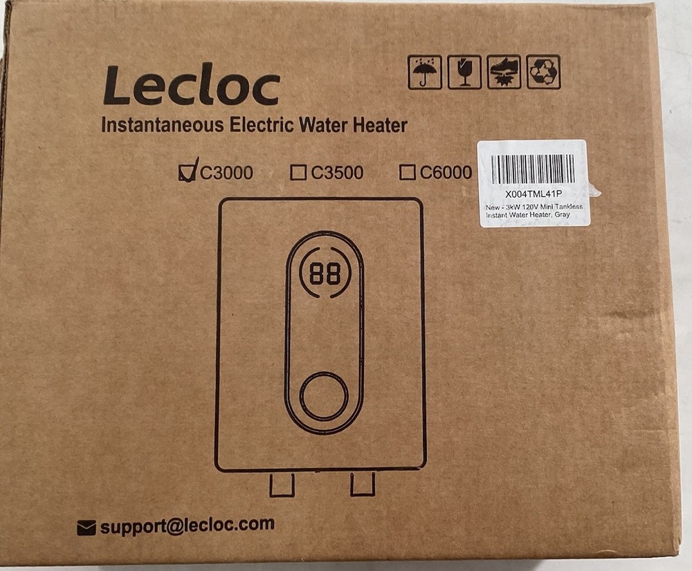 LECLOC Under Sink Tankless Water Heater Electric 3.5kW 120V, Enlarged LED Digita