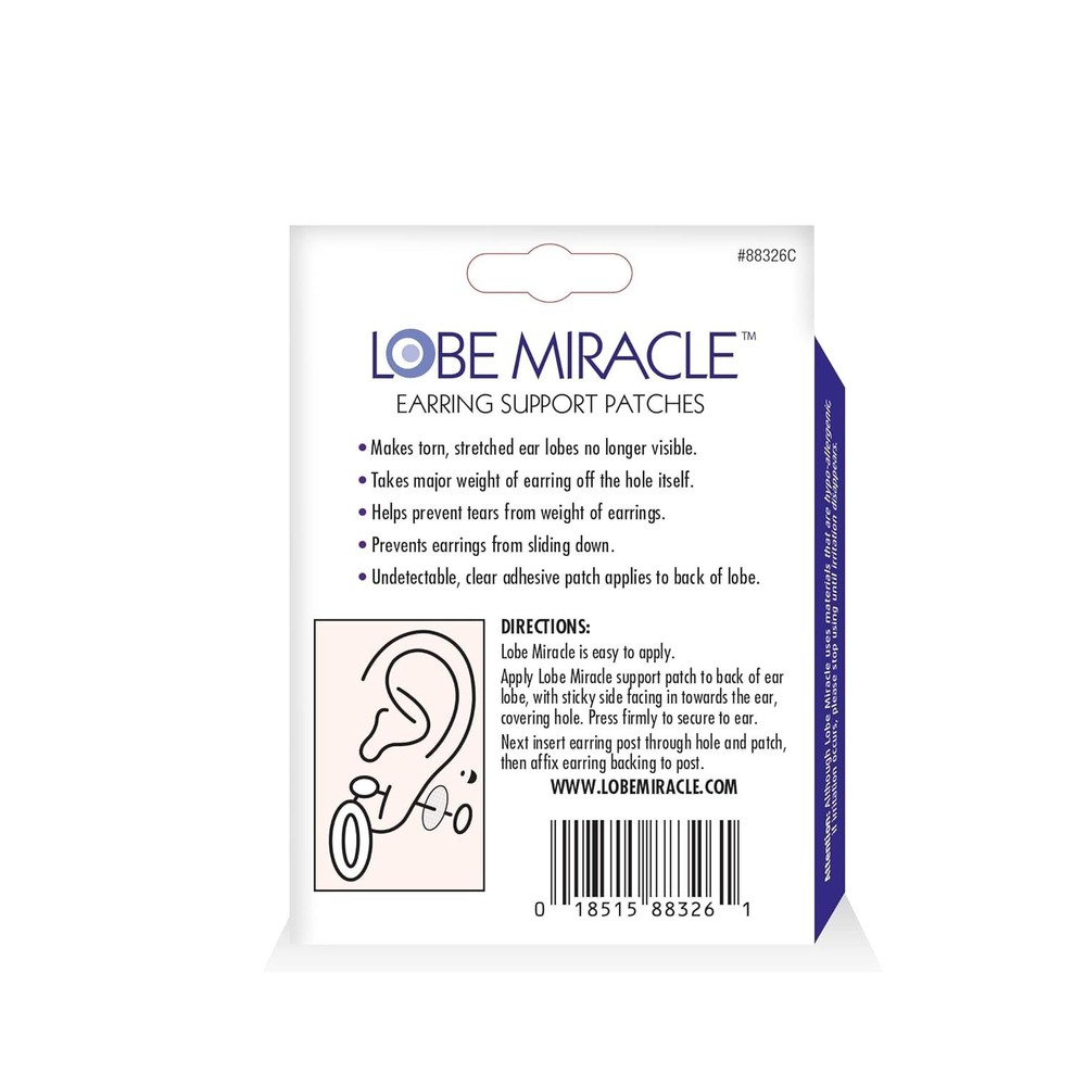 Lobe Miracle Ear Lobe Support Patches, 60 Count