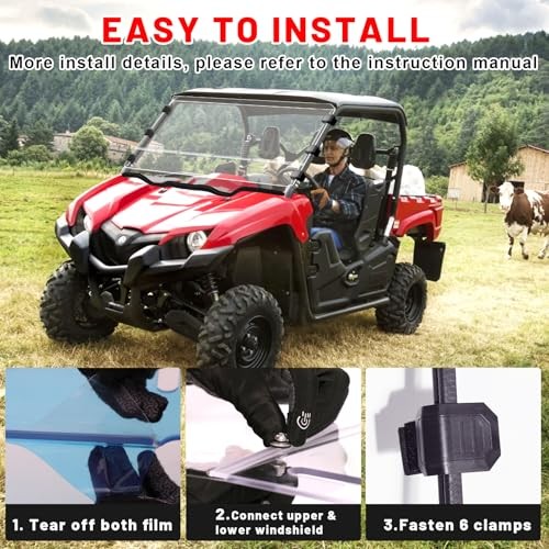 Viking Full Windshield Scratch Resistant Front Windshield Compatible with
