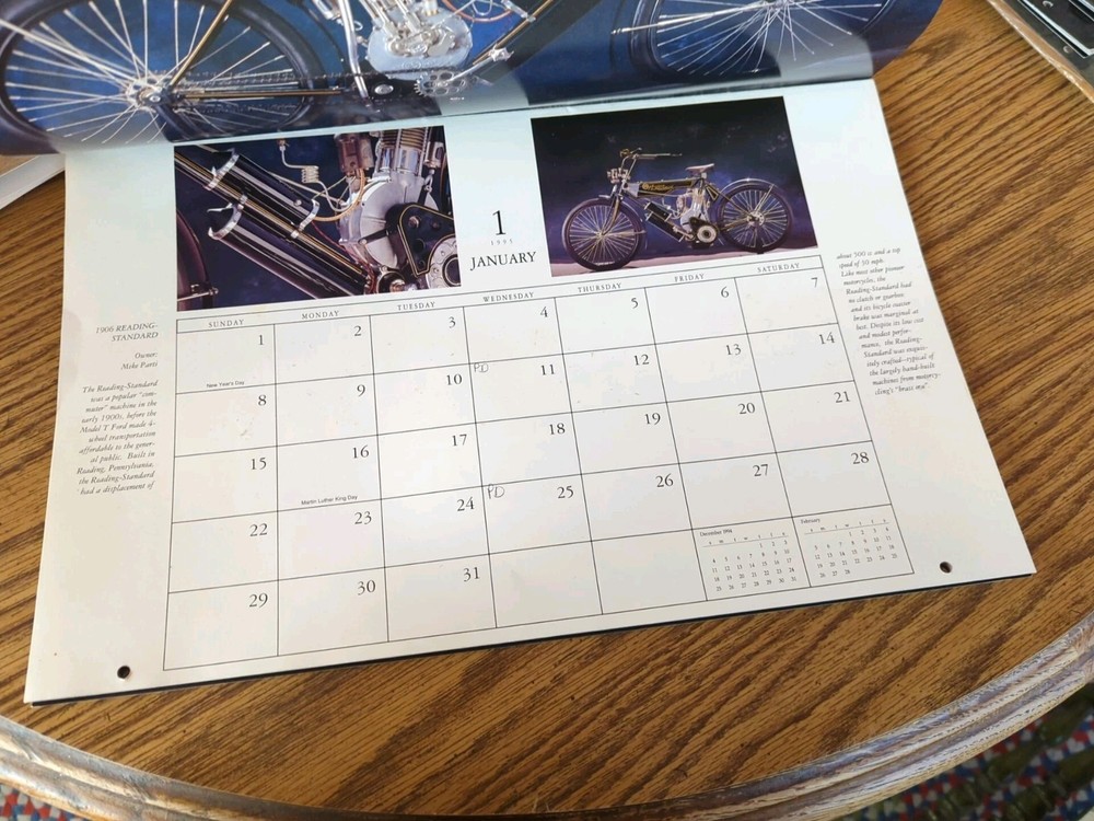 Vintage Motorcycle 1995 Classics Calendar