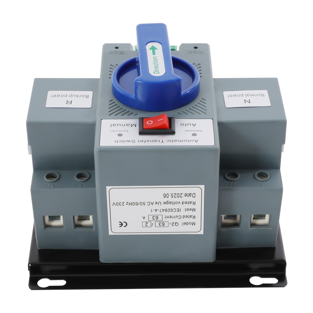 2P 63A ATS Dual Power Automatic Transfer Switch fits Generator Changeover Switch