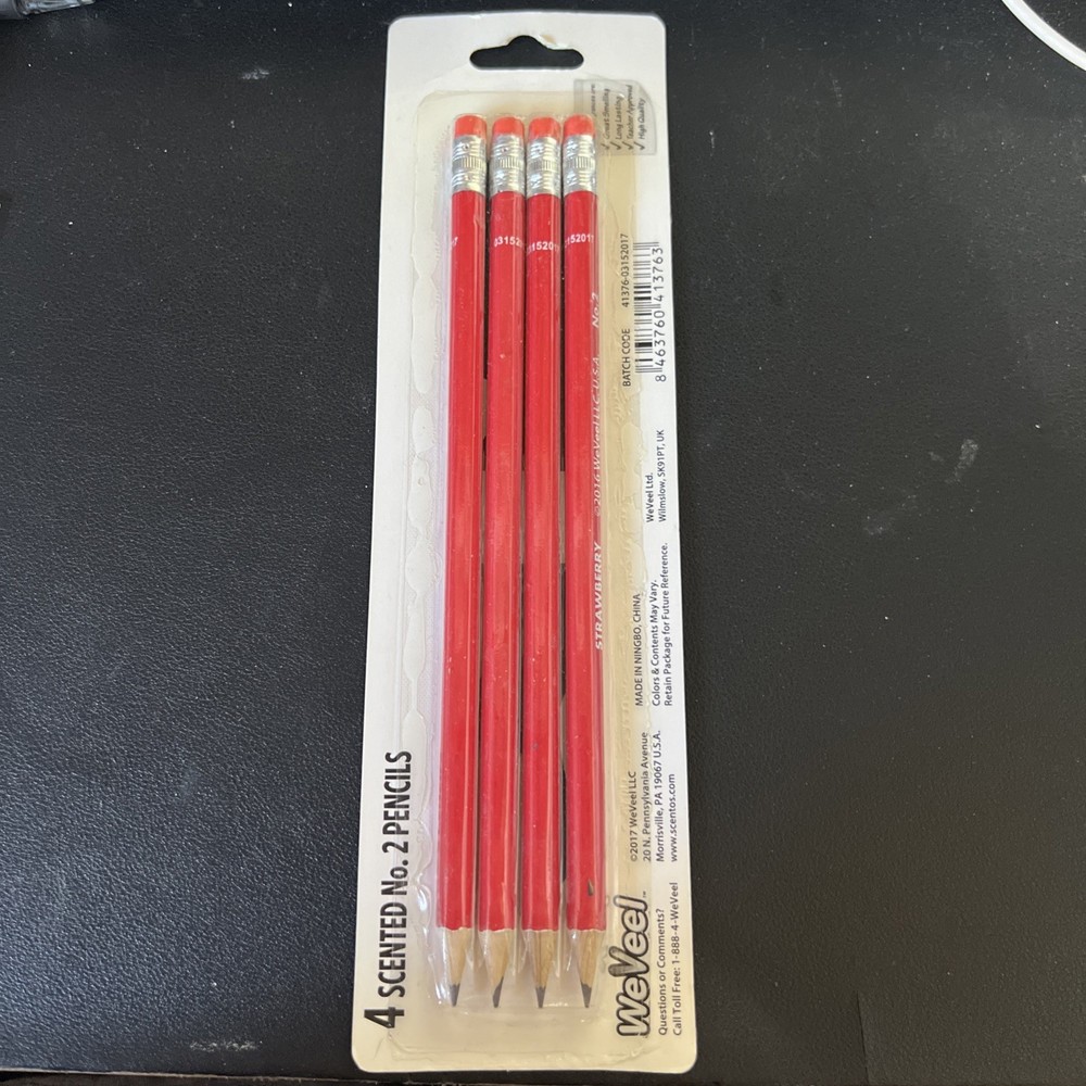 Scentos Strawberry Scented HB #2 Pencils Pre-Sharpened - NEW IN PACKAGE
