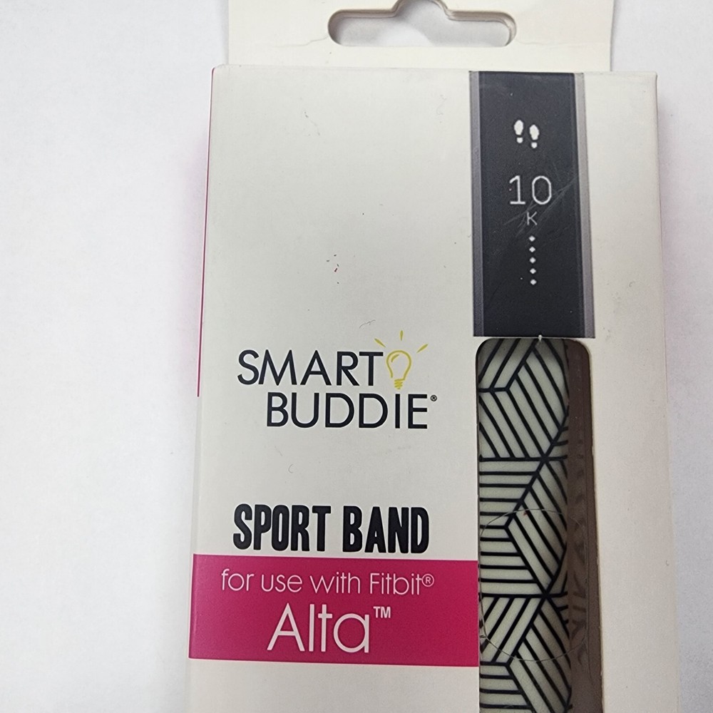 Fitbit Alta Accessory Spory Band Black & White Geometric Adjust Replacement Band
