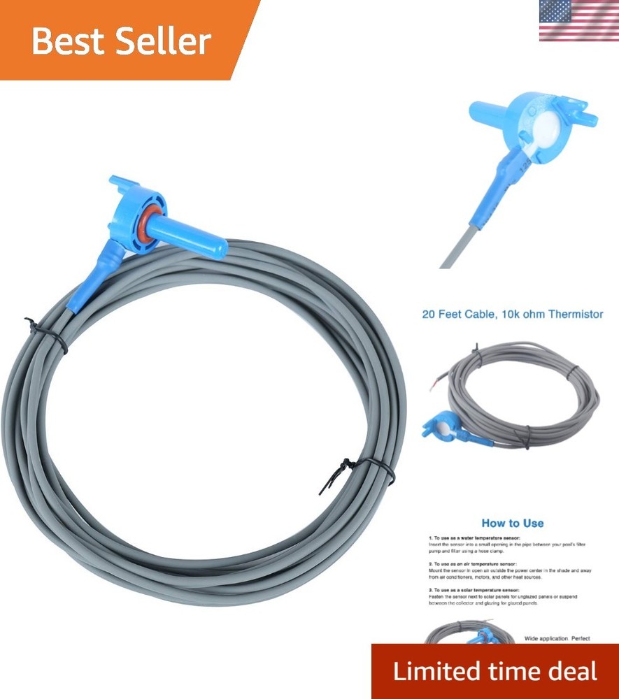 20ft Analog Temperature Sensor - Cost-Effective Pool/Spa Replacement