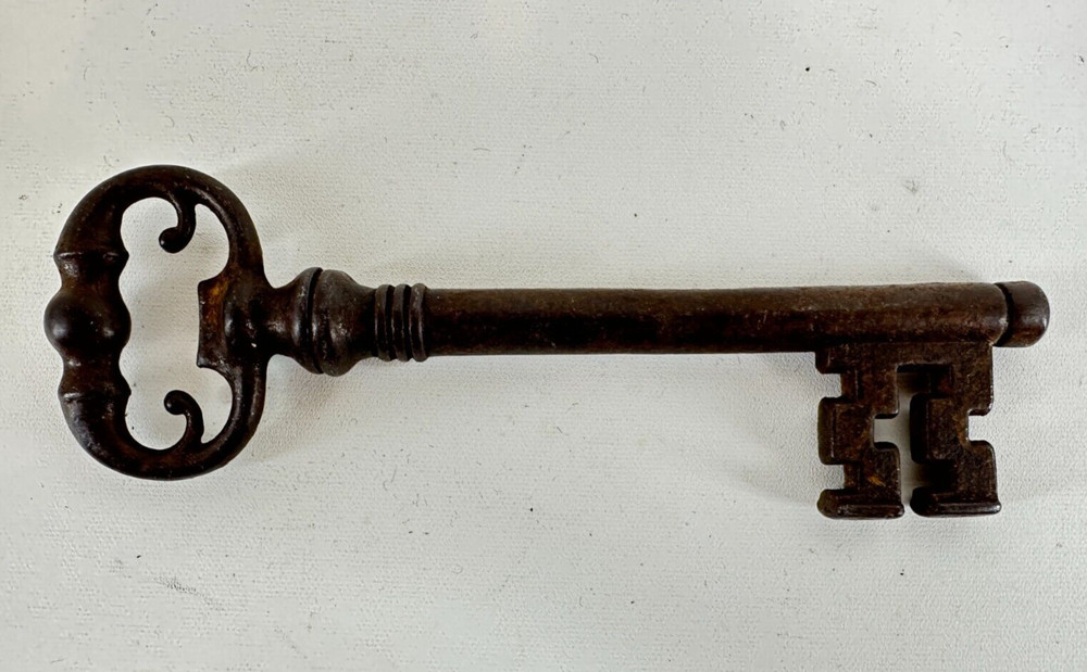 Skeleton Key Corkscrew Antique Cast Iron Large Wine Goth Jail
