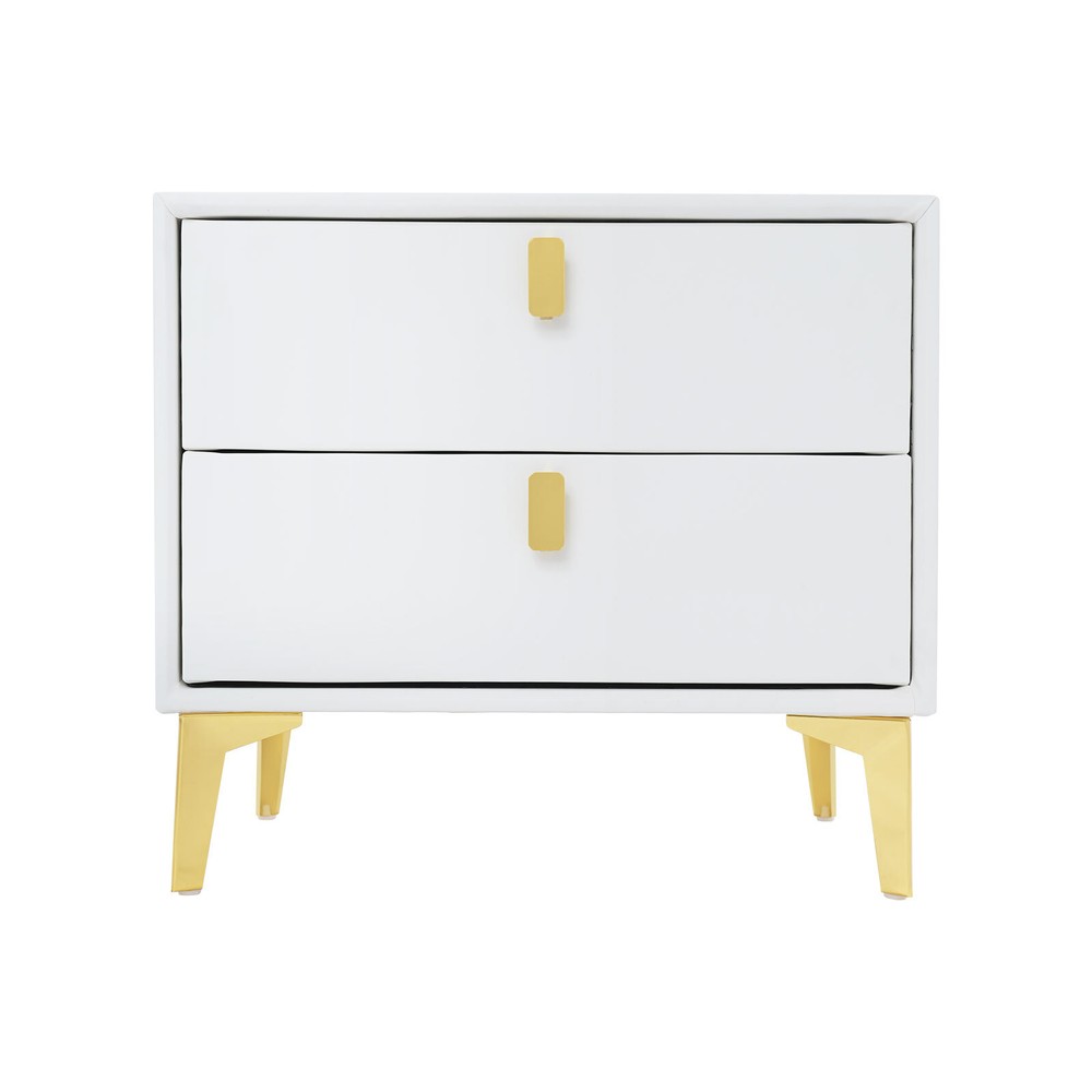 White Bedside Table, Storage Cabinet for the Bedroom, Side Table with 2-drawers!