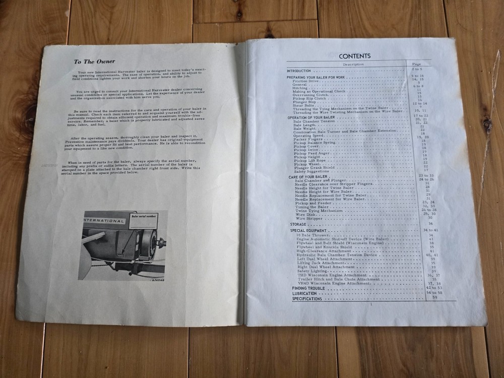 Original Case IH Operator’s Manual for models 37 and 47 balers